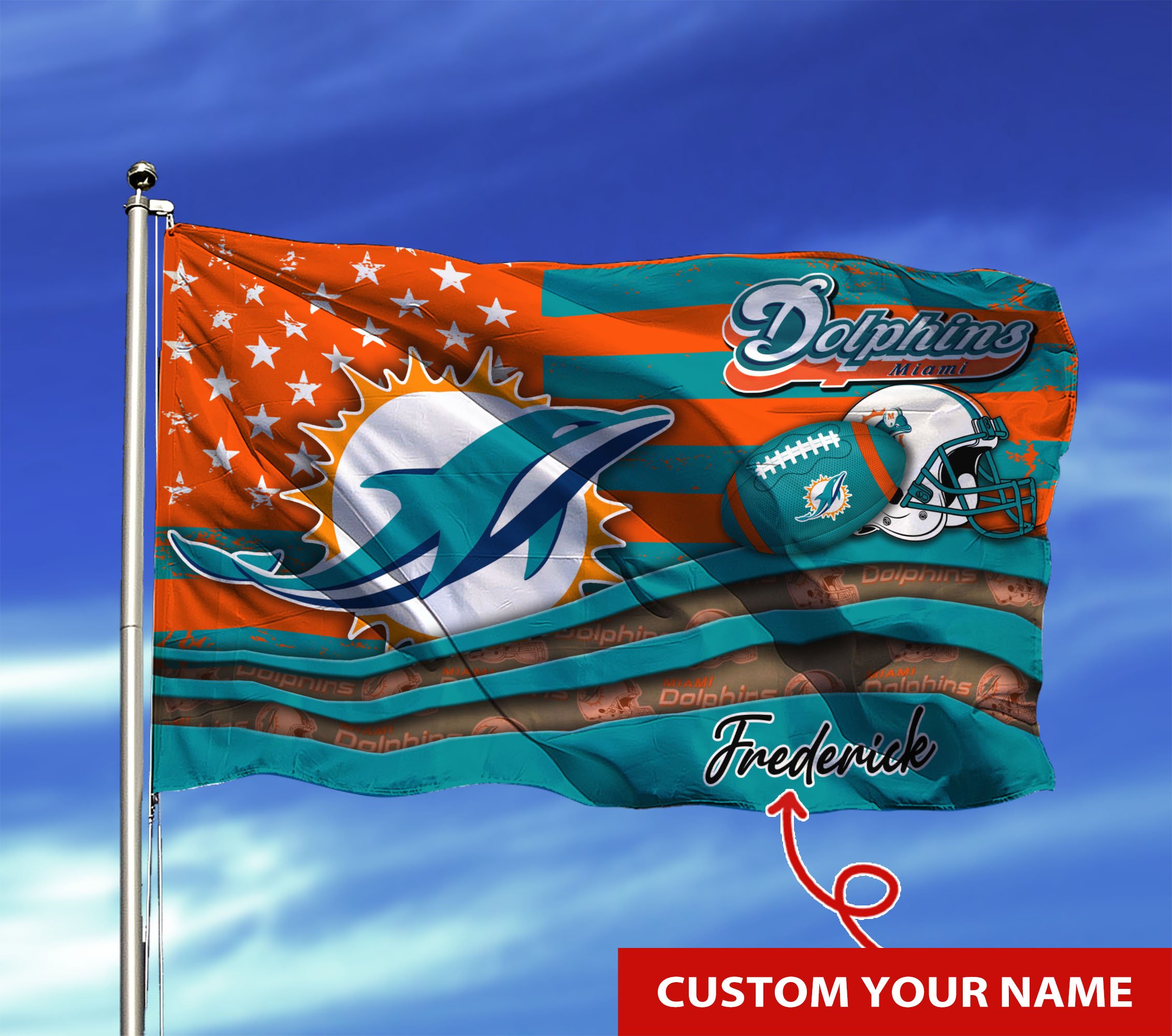 Miami Dolphins Custom Flag3x5ft For This Season TU26897